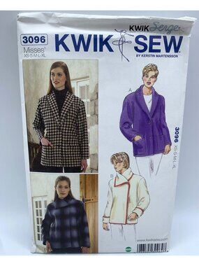 Kwik Sew Misses Coat Jacket Sewing Pattern Size XS S M L XL 3096 Uncut